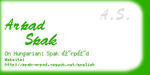 arpad spak business card